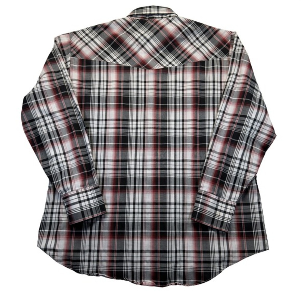 Ely Cattleman Mens XL Western Pearl Snap Shirt Red Black Plaid Cowboy Rodeo - Picture 3 of 7